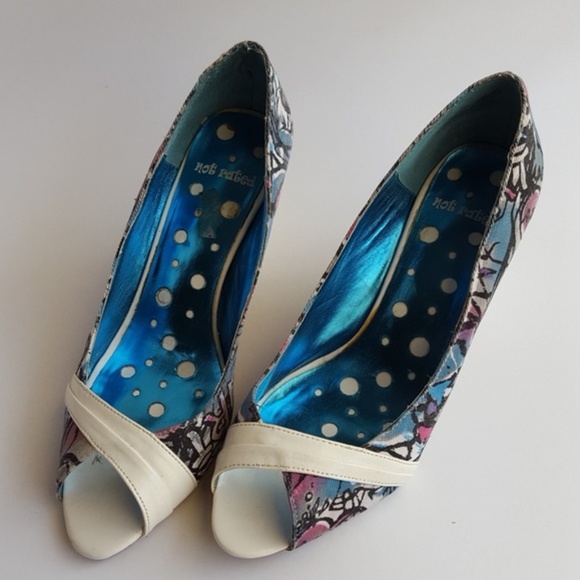 Not Rated Shoes - Not Rated Graffiti Peep Toe Heels
